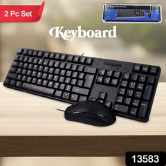 Wired USB Keyboard 107 Keys & Mouse Set (2 Pc Set)