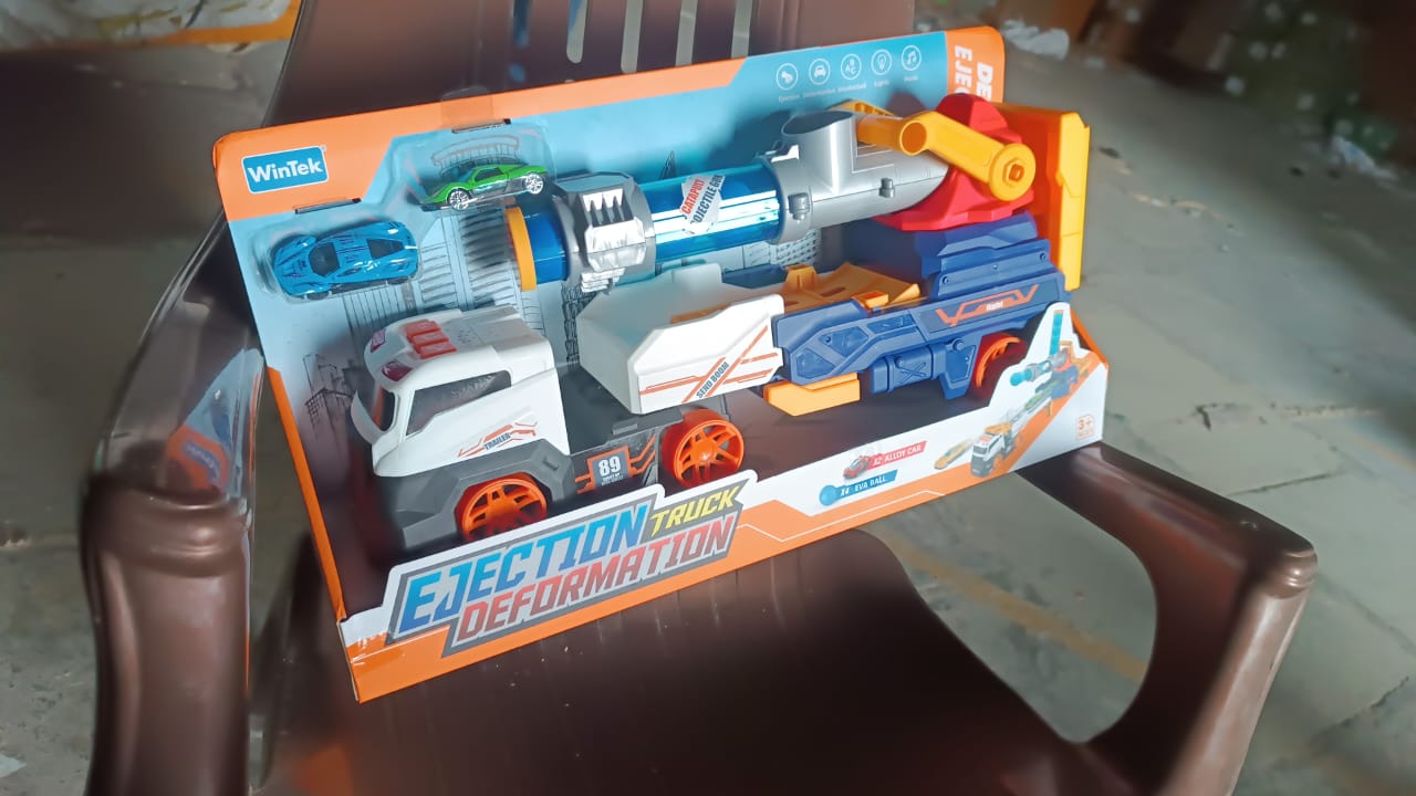 Large Truck Toys Include 2 Racing Cars+4 Ball, with Light & Sounds (Battery Not Included)