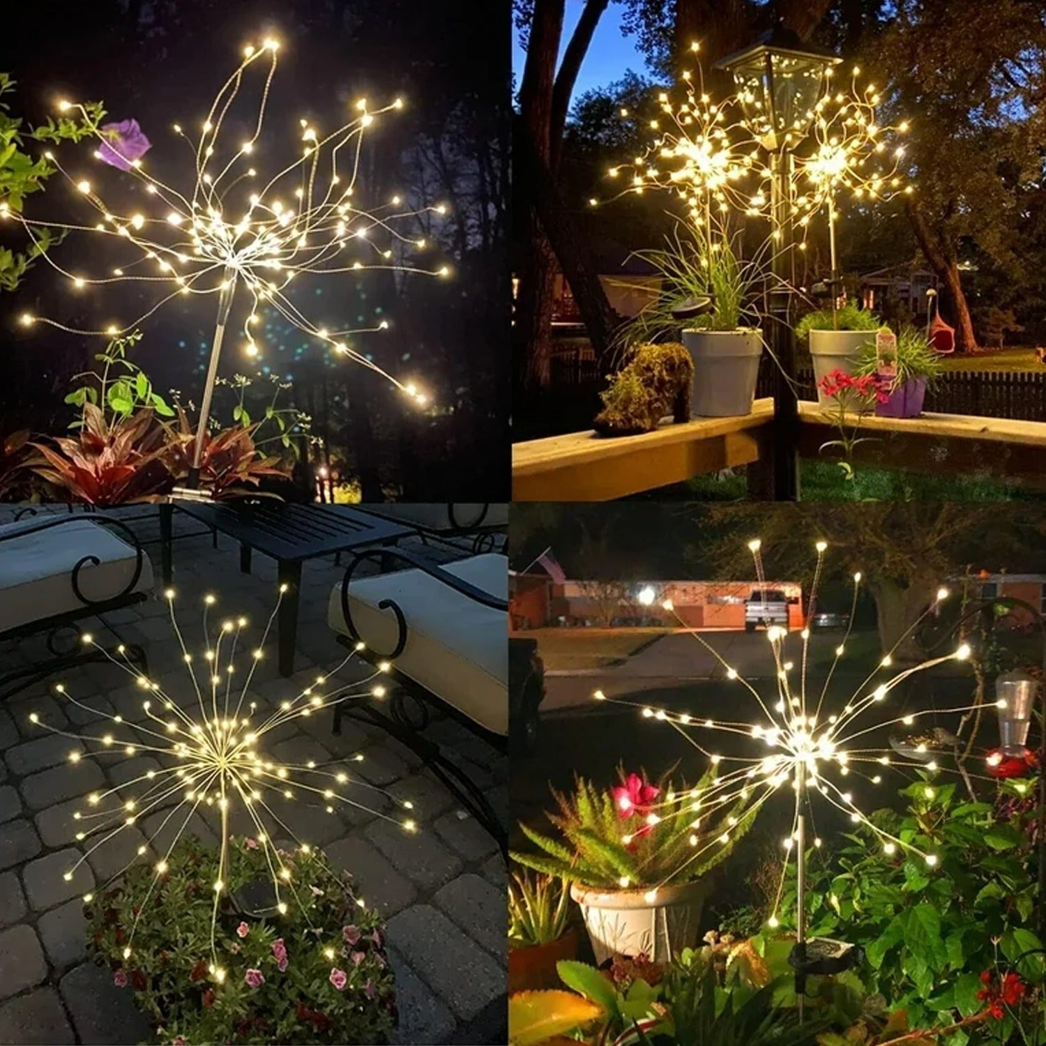 Colorful Multi Led Outdoor Solar Garden Lights (4 Pcs Set)