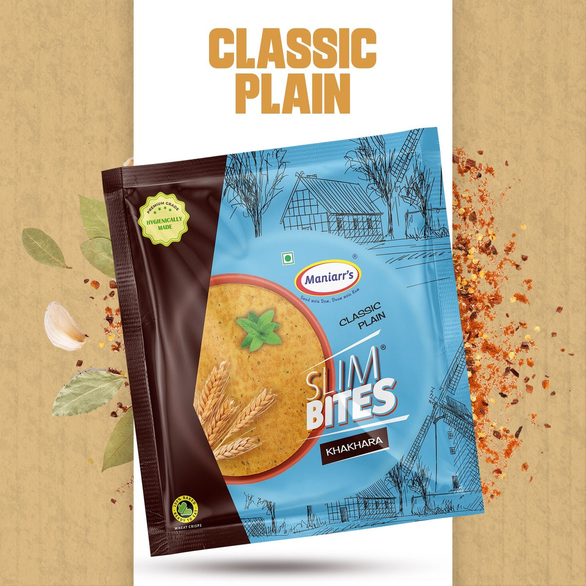 Maniarr's Plain Khakhra Wheat Chips (200Gm)