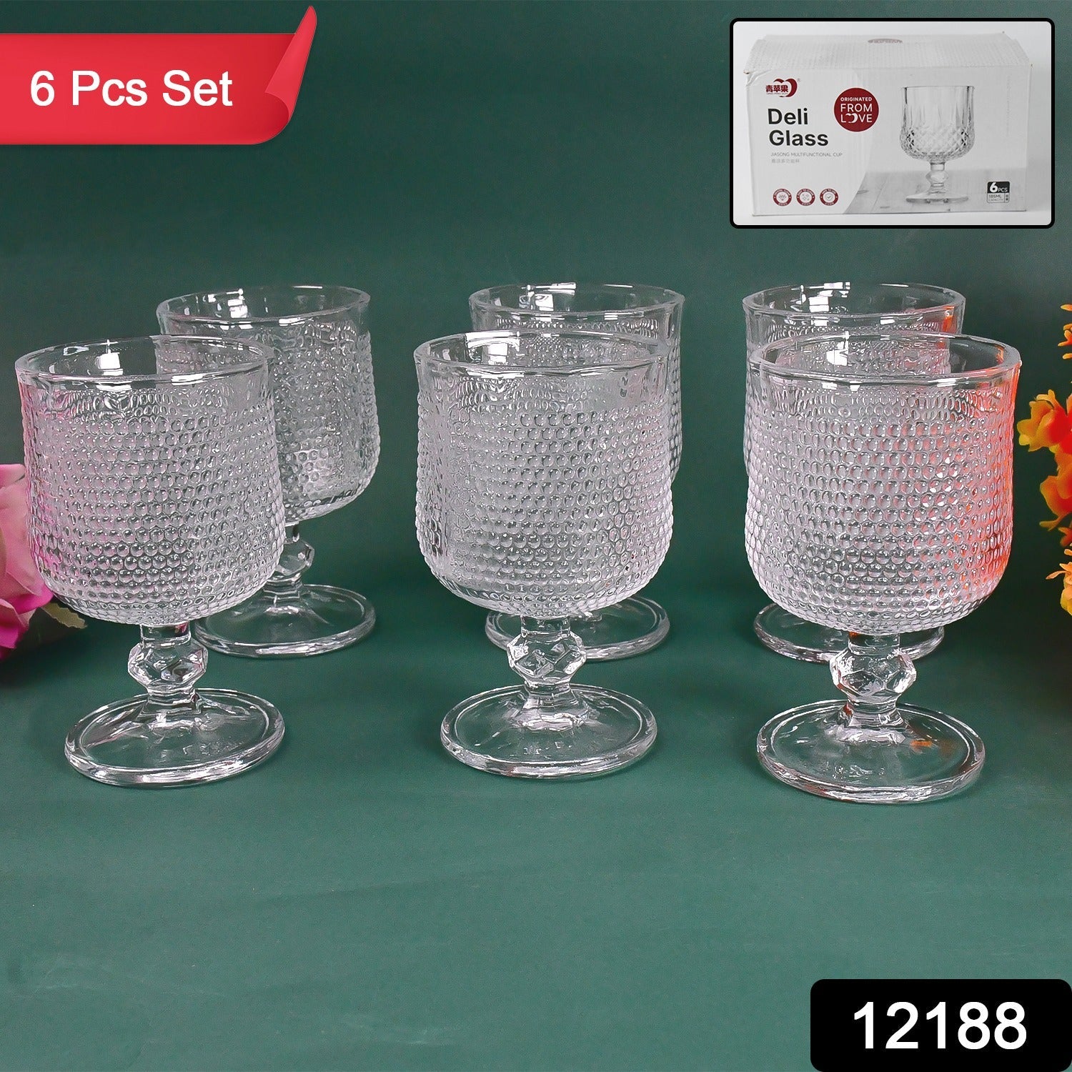 Juice water Glass Tumbler (Set of 6 pcs / 185 ML)