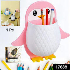 17688 Penguin Storage Box, Adhesive Remote Case, Electric Toothbrushes Holder, Universal Controller Holder, Wall Nightstand, Office Plastic Wall Mount