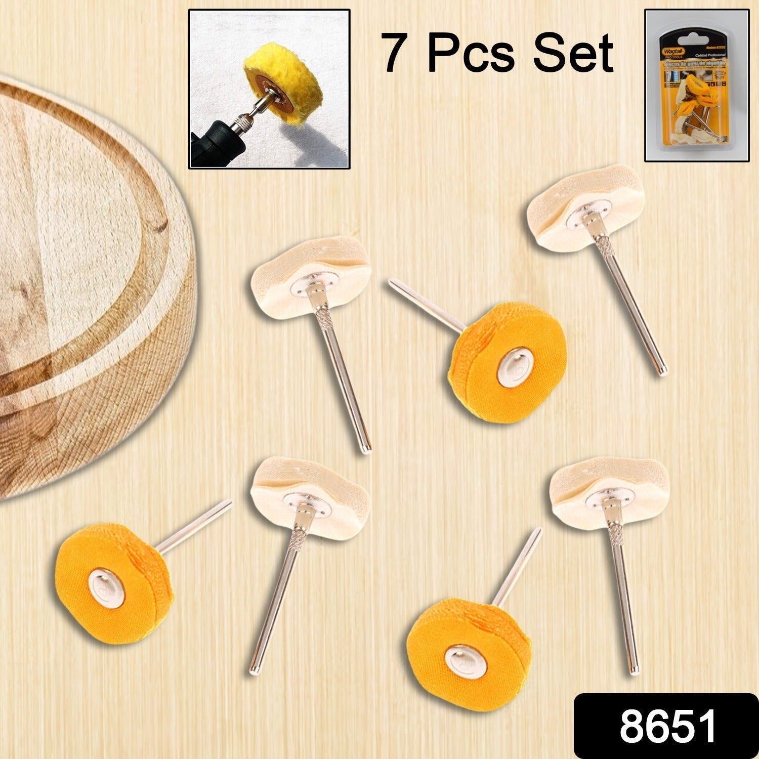 Polisher Buffer Wheel Polishing Buffing Pad Brush for Rotary Drill Bit (7 Pcs Set)