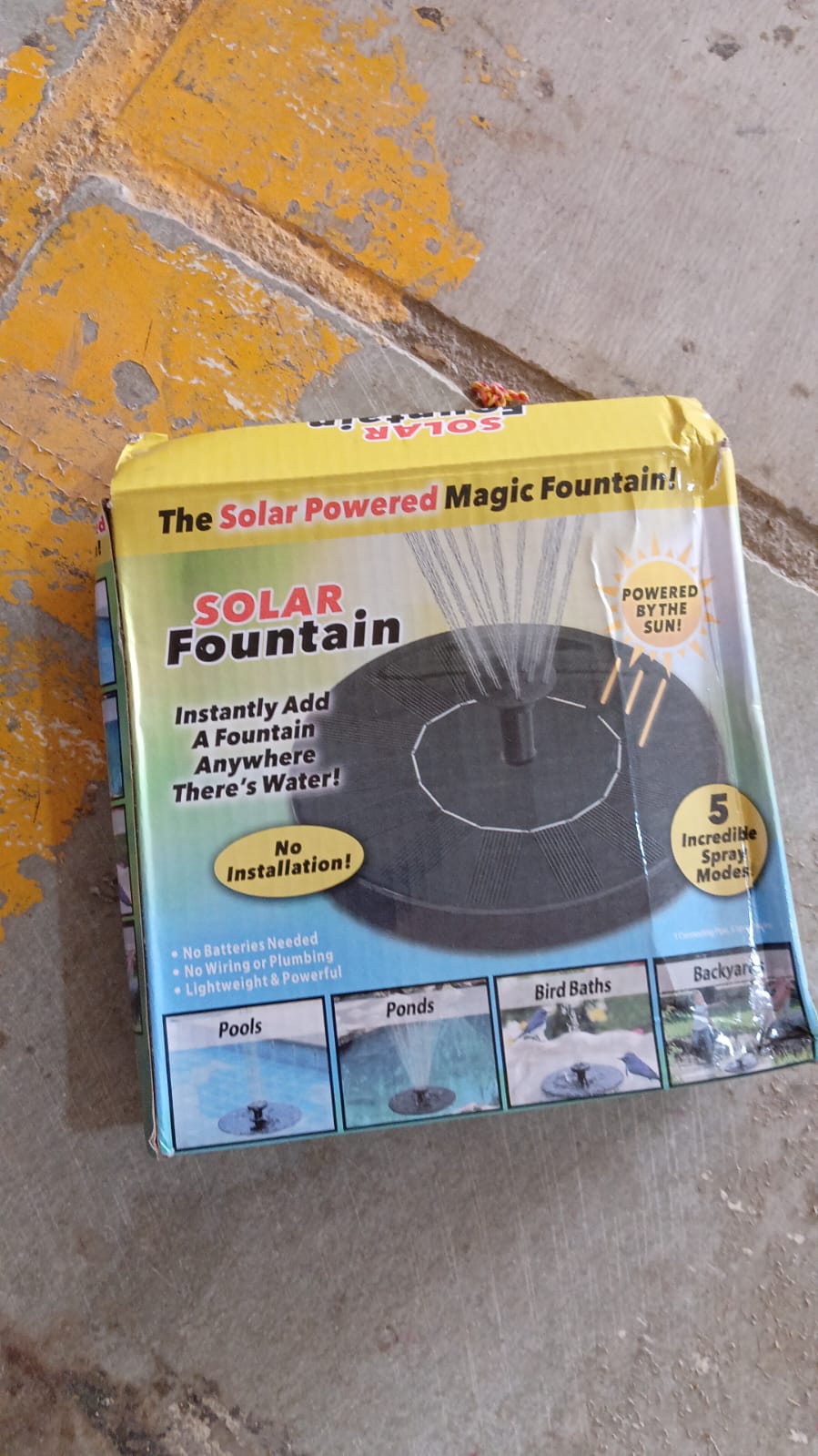 Fast Fountain by Pocket Hose - Solar-Powered - Instantly Adds a Water Feature Virtually Anywhere - 5 Spray Modes - No Installation or Batteries Required - Great for Bird Baths, Pools, Pond & More (1 Pc)