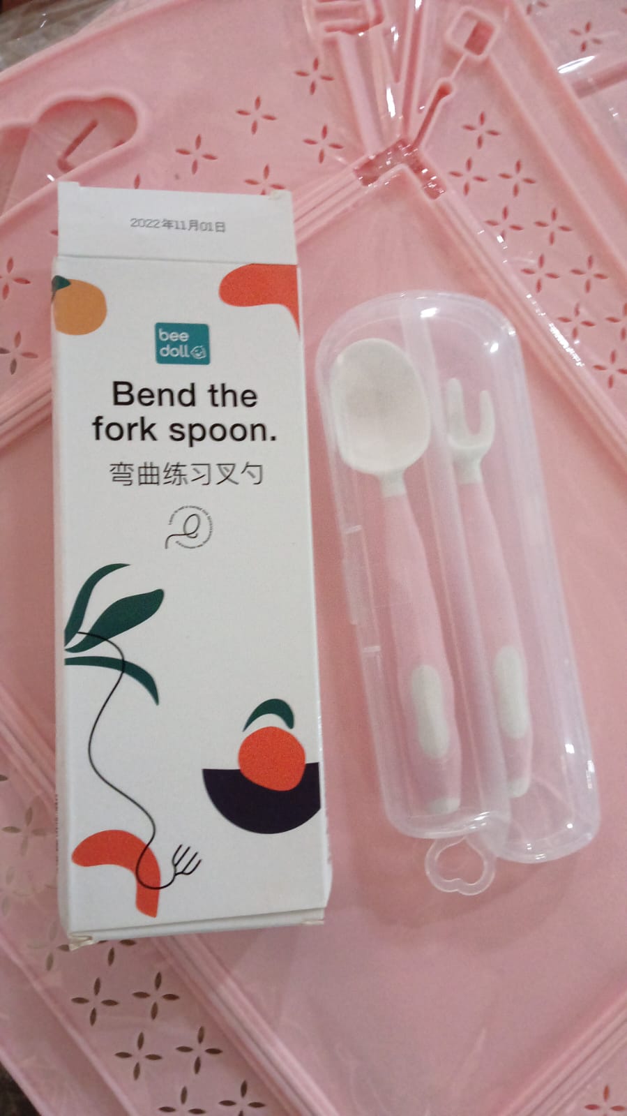 Silicone Bendable Kids Feeding Spoons And Forks, Toddler Utensils with Travel case, Baby Spoon and Fork Set for self-Feeding Learning Bendable Handle for Kid Children Toddlers (2 Pc Set)