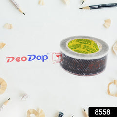 8558 DeoDap Printed Transparent Strong Adhesive Packaging Tape, For Multipurpose Use, Packing Adhesive Tape Office Product (2 inch x 120 mtr.)