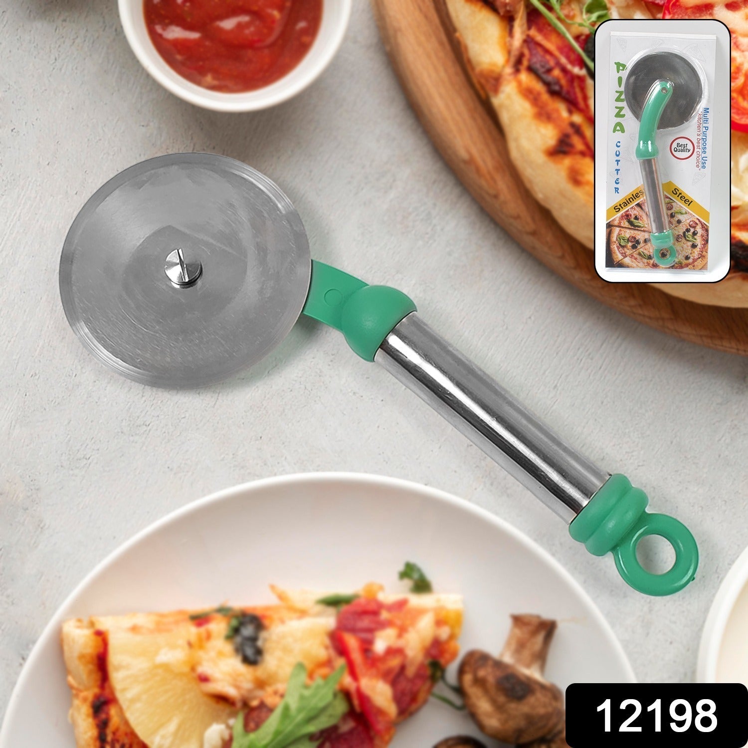 Kitchen Stainless Steel Wheel Pizza Cutter (1 pc)