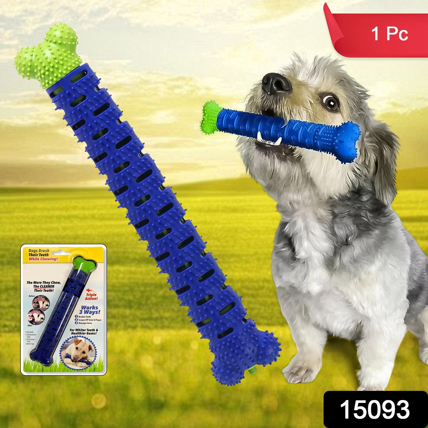 Dog Tooth Brush, Puppy Chew Toothbrush Stick Teeth Cleaning Dental Toys (1 Pc)