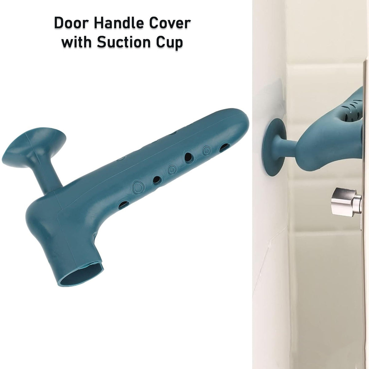 Silicone Door Handle Cover with Suction Cup (1 Pc / Mix Color)