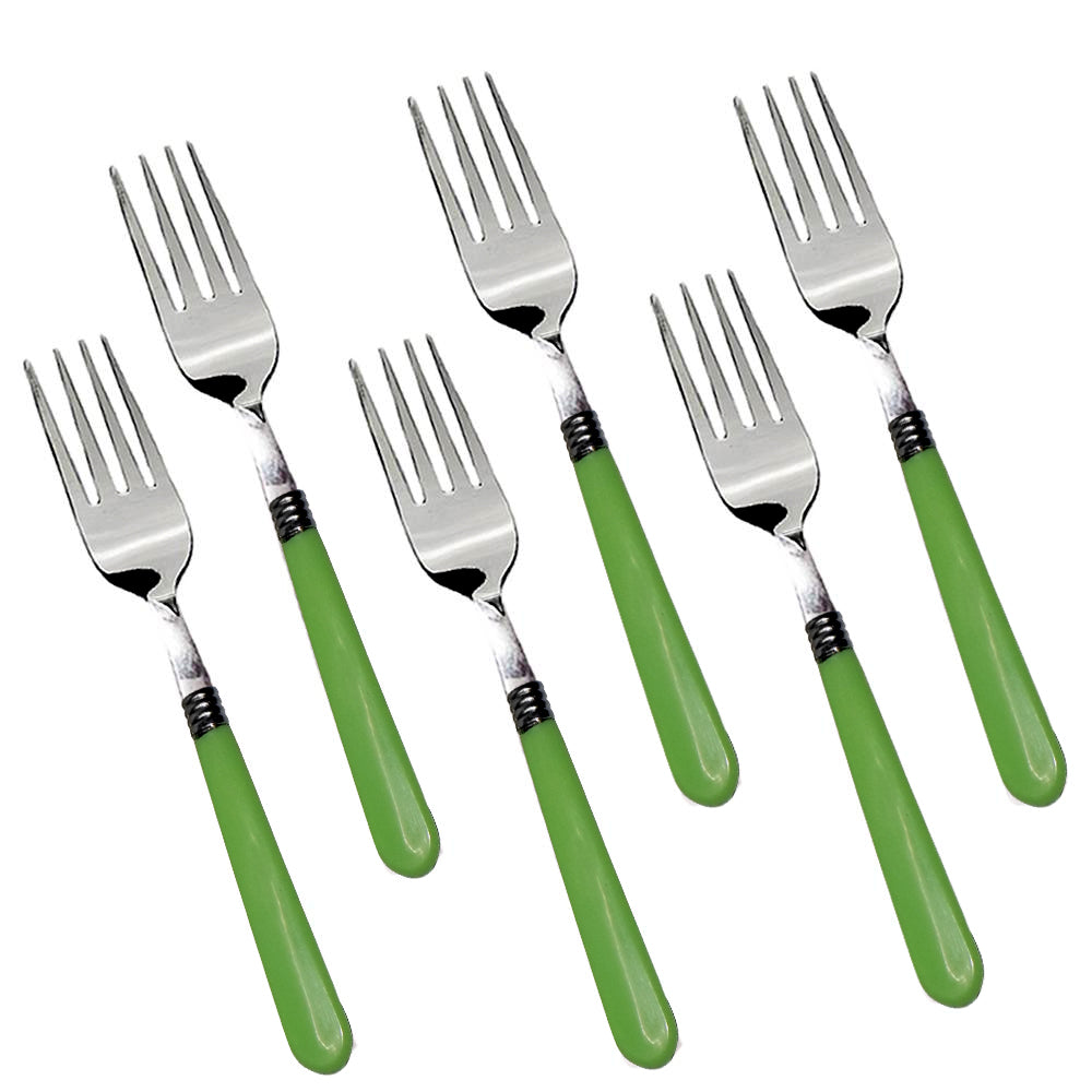 2268 Stainless Steel Forks with Comfortable Grip Dining Fork Set of 6 Pcs DeoDap