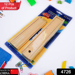 4726 Colorful Wooden Pencil Set with Pencil box, Ruler, Sharpener For for Kids, Artist, Architect