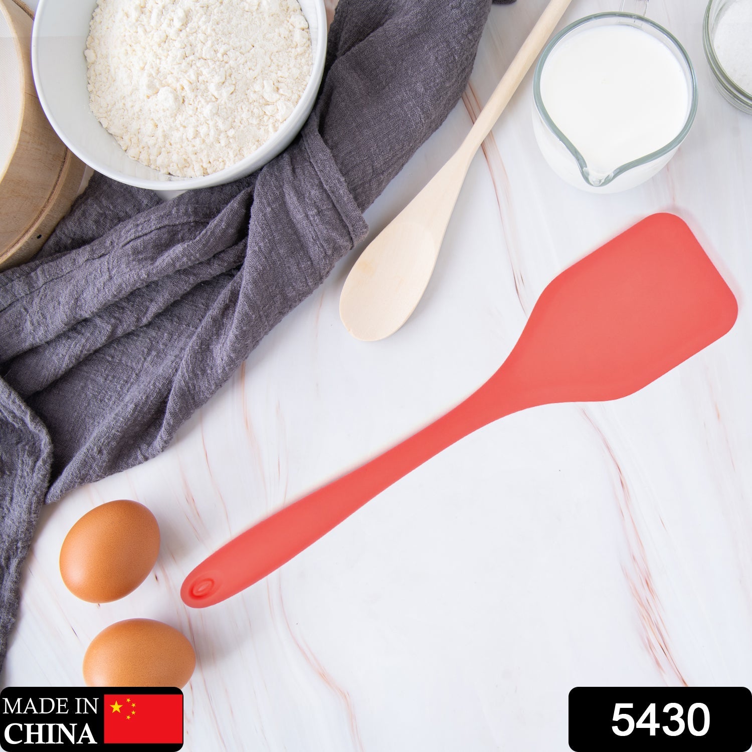5430 Silicone Spoonula / Spatula Spoon, High Heat Resistant to 480°F, Hygienic One Piece Design, Large Non Stick Cooking Utensil (30cm)