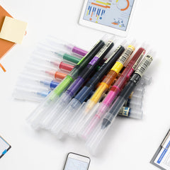 17579 12 Color Rolling Ball Pens, Quick-Drying Ink 0.5 mm Extra Fine Point Roller ball Pens Straight Liquid Gel Ink Pens for Writing, Drawing, Journaling, Taking Notes, School Office Stationery (12 Pcs Set)