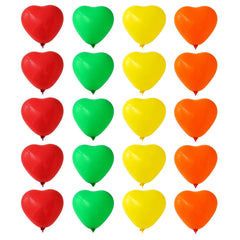 8891 Heart shaped balloons Kinds of Rainbow Party Latex Balloons for Birthday/Anniversary/Valentine's/Wedding/Engagement Party Decoration Multicolor (20 Pcs Set)