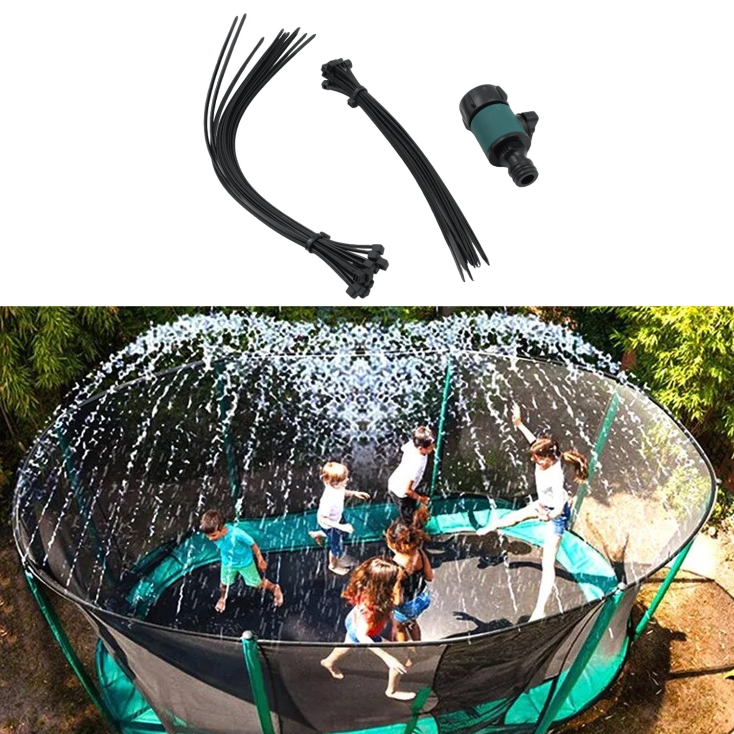 9355 Trampoline Sprinkler for Kids - Outdoor Trampoline Water Sprinkler for Kids and Adults, Trampoline Accessories Sprinkler 39ft Long for Water Play, Games, and Summer Fun in Yards (39ft)