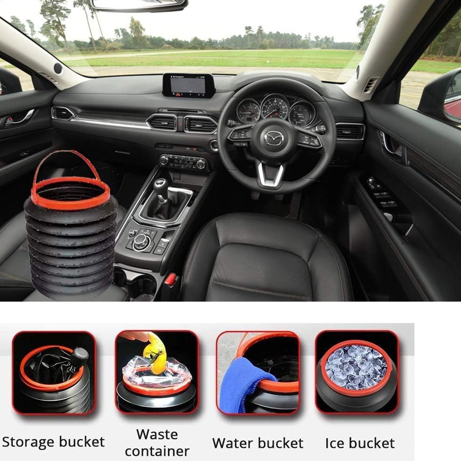 0245 Foldable Storage Bucket , Water Container & Dustbin Multiuse Bucket For Home , Car & Kitchen Use Bucket