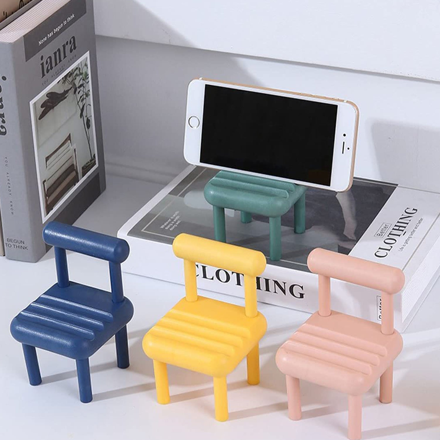 8854 Mobile Phone Holder, Mini Chair Cell Phone Stand, Portable Smartphone Dock, Cellphone Holder for Desktop Design Compatible with All Mobile Phones (1 Pc)