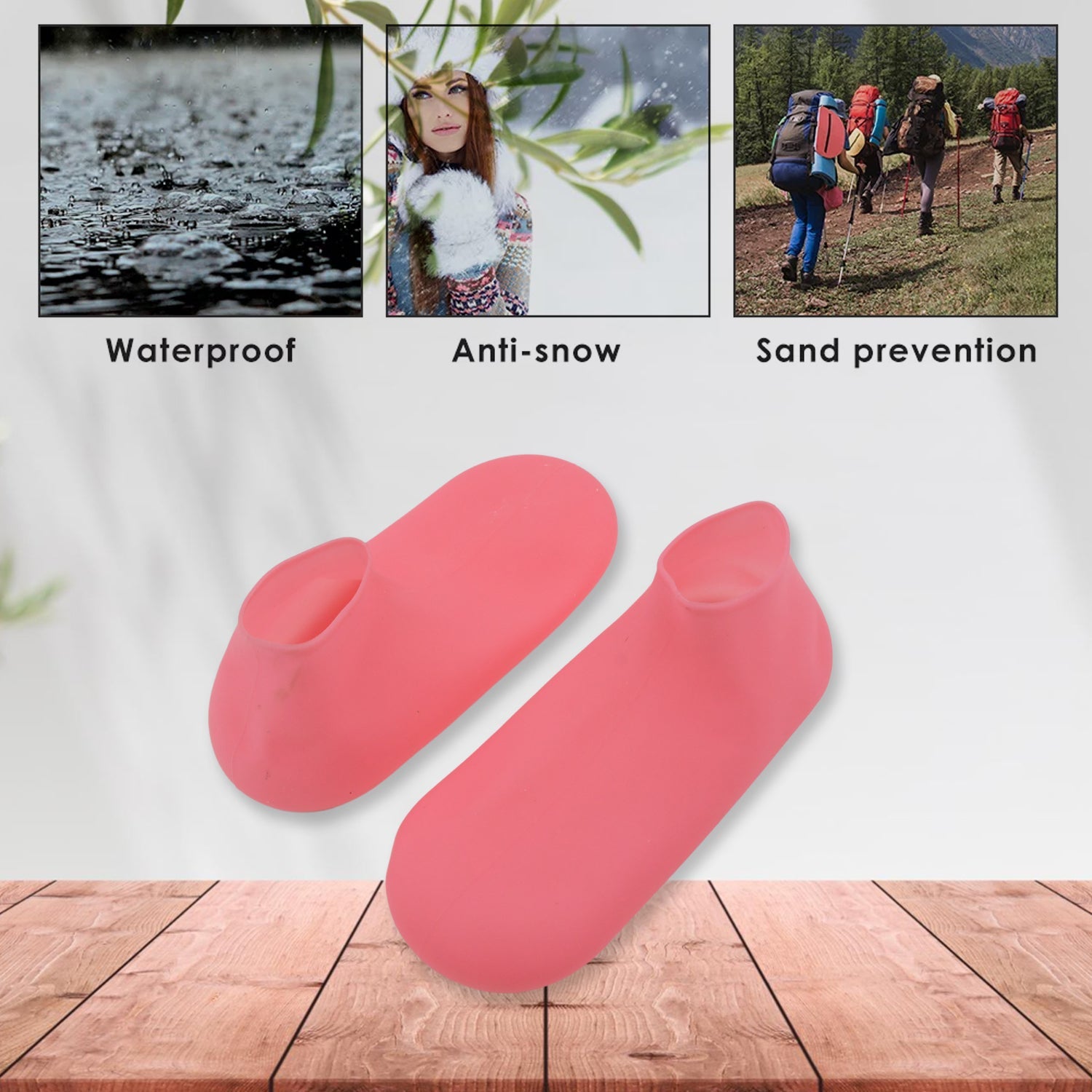 4788 Outdoor Waterproof Non-slip silicone shoe cover |Foldable, Washable & Anti Skid, Reusable & Durable cover, Suitable For Men/Women& Kids, Perfect for Cycling/Walking/Tracking etc (1 Pair)