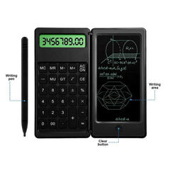 6739 Foldable Calculator With 6 Inch LCD Tablet Digital Drawing Pad Stylus Pen Erase Button Lock Function Smart Calculator