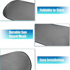 7556 Car Rear Window Sun Shade 39 x 20 Inches Foldable with 4 Suction Cups, Window Sunshade Protection Glare Reduction Shade Protect Sun