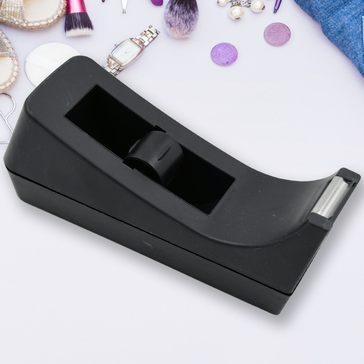 9512 Plastic Tape Dispenser Cutter for Home Office use, Tape Dispenser for Stationary, Tape Cutter Packaging Tape School Supplies (1 pc / 464 Gm)