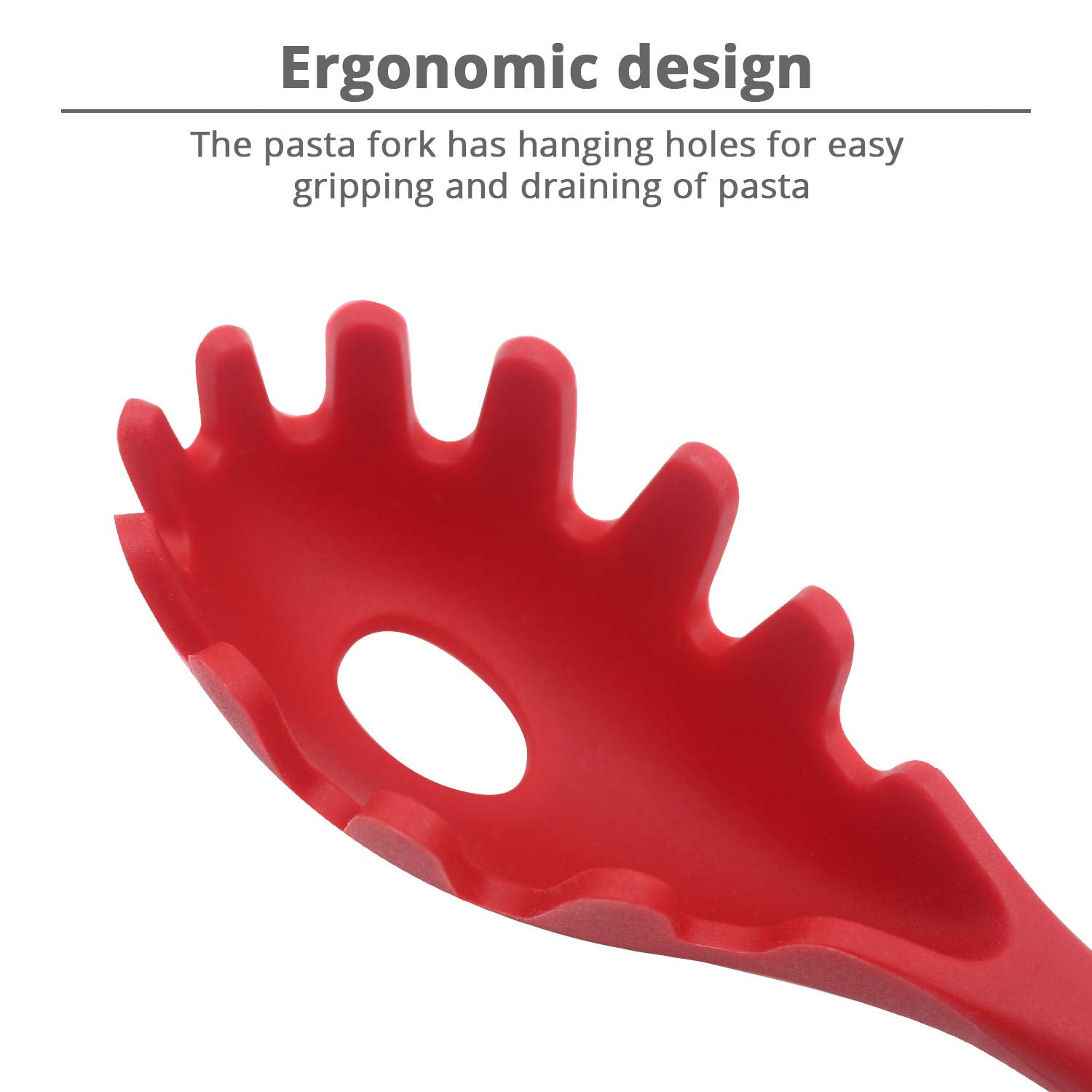 5431 Silicone Spaghetti Spoon Pasta Spoon Easy Clean  for Your Home Restaurant (22cm)