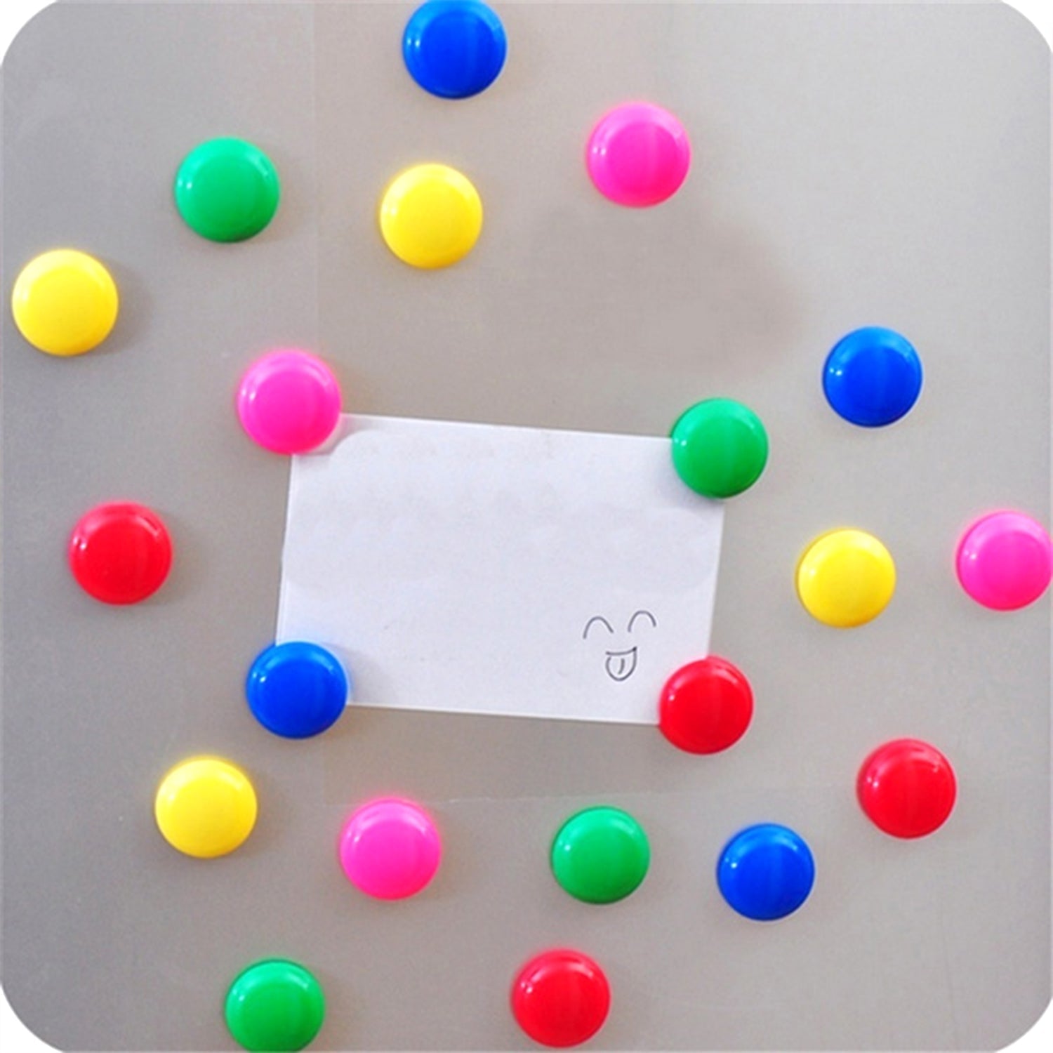 4983 White Board Magnetic Particle Circle 2cm Color Magnetic Nail Household Teaching Magnet Strong Plastic Magnetic Buckle (Pack of 200pc)