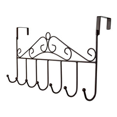 9383 Over The Door Hanger Rack 7 Hooks Decorative Ognazier Hook Rack Stylish Door Hanger Door Hook Hangers with 7 Hooks,Metal Hanging Rack for Home Office Use