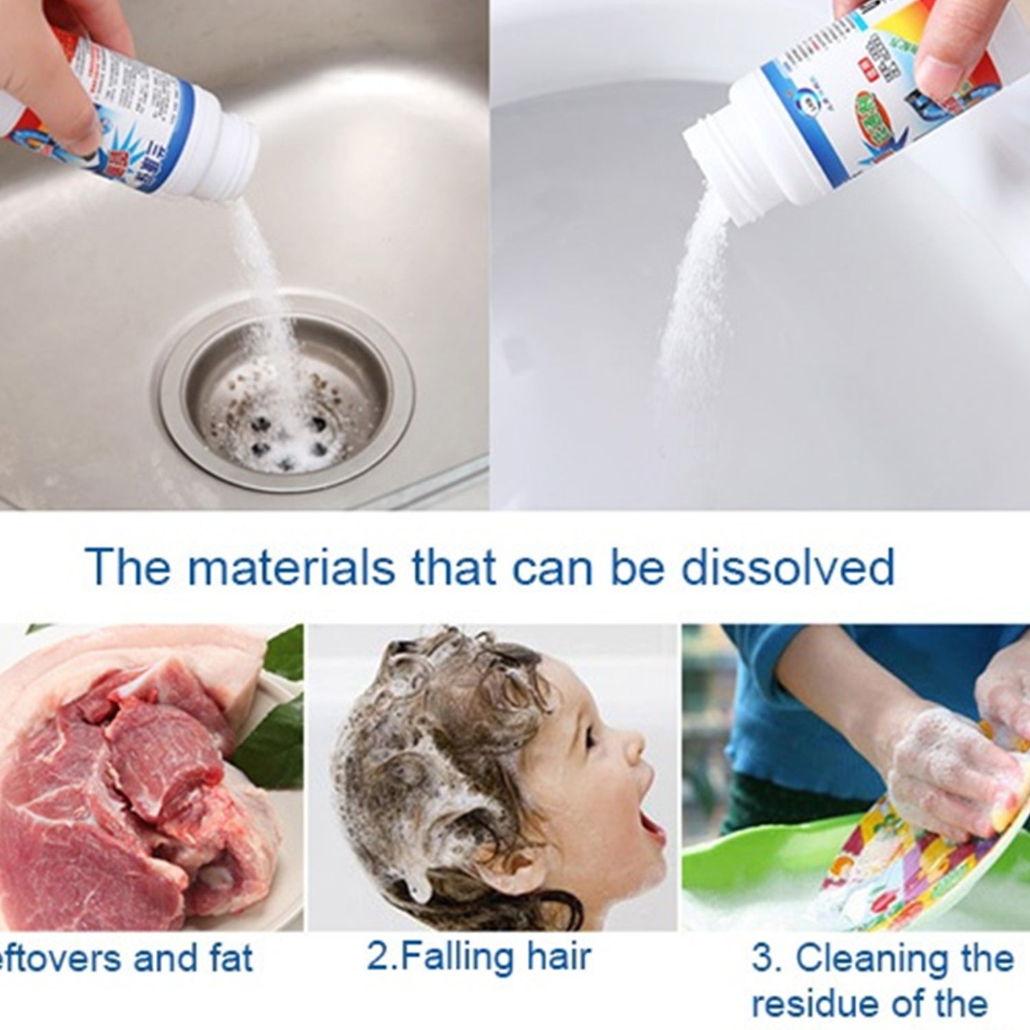 7768 POWERFUL SINK AND DRAIN CLEANER, PORTABLE POWDER CLEANING TOOL SUPER CLOG REMOVER CHEMICAL POWDER AGENT FOR KITCHEN TOILET PIPE DREDGING