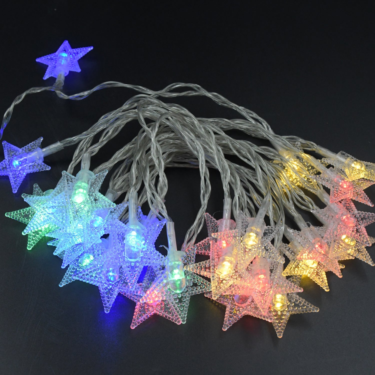 6603  28 LED / Star 3.9 Meter Star Shape Led Light Battery Operated with Flashing Modes for Home Decoration, Kids Room, Waterproof Diwali & Wedding LED Christmas Light Indoor and Outdoor Light ,Festival Decoration (Multicolor Battery Not Included 3.9Mtr)