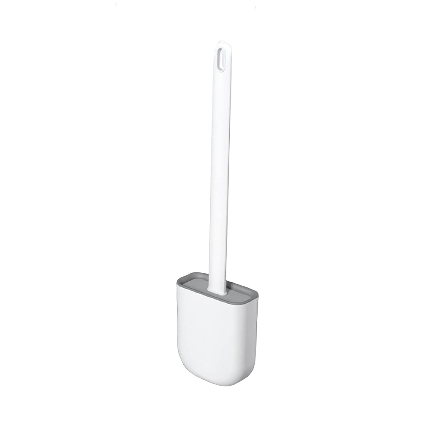 1420 Silicone Toilet Brush with Holder Stand for Bathroom Cleaning