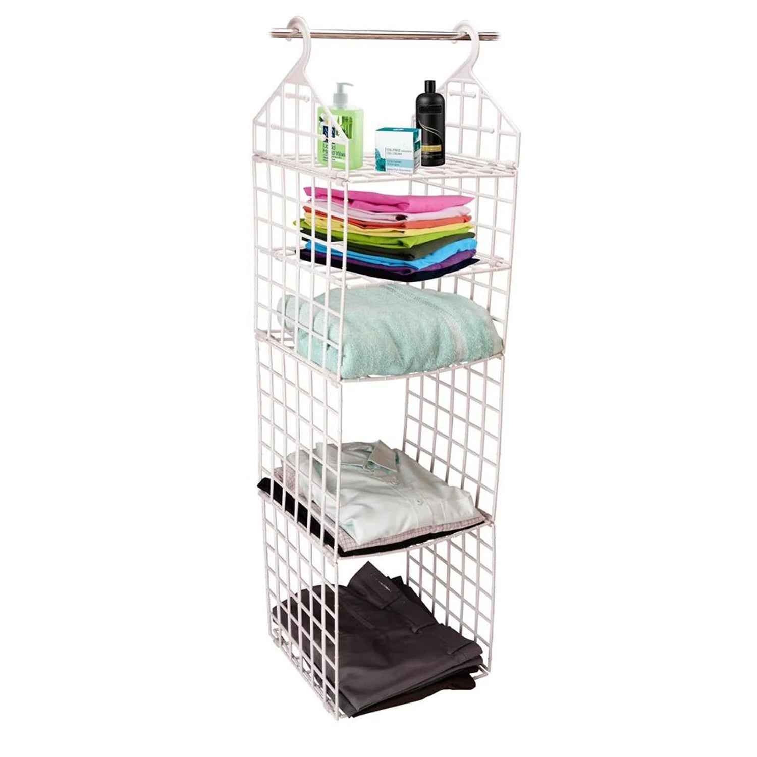 4526 MULTIPURPOSE 5 LAYER FOLDING CLOTHES STORAGE RACKS||CLOSET FOR STUDENTS WARDROBE SHELVES SOCKS, SCARF, T-SHIRT, ETC||HANGING ORGANIZER STORAGE HOLDERS & RACKS