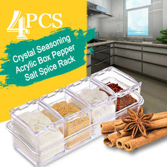 2444 Crystal Seasoning Acrylic Box Pepper Salt Spice Rack DeoDap