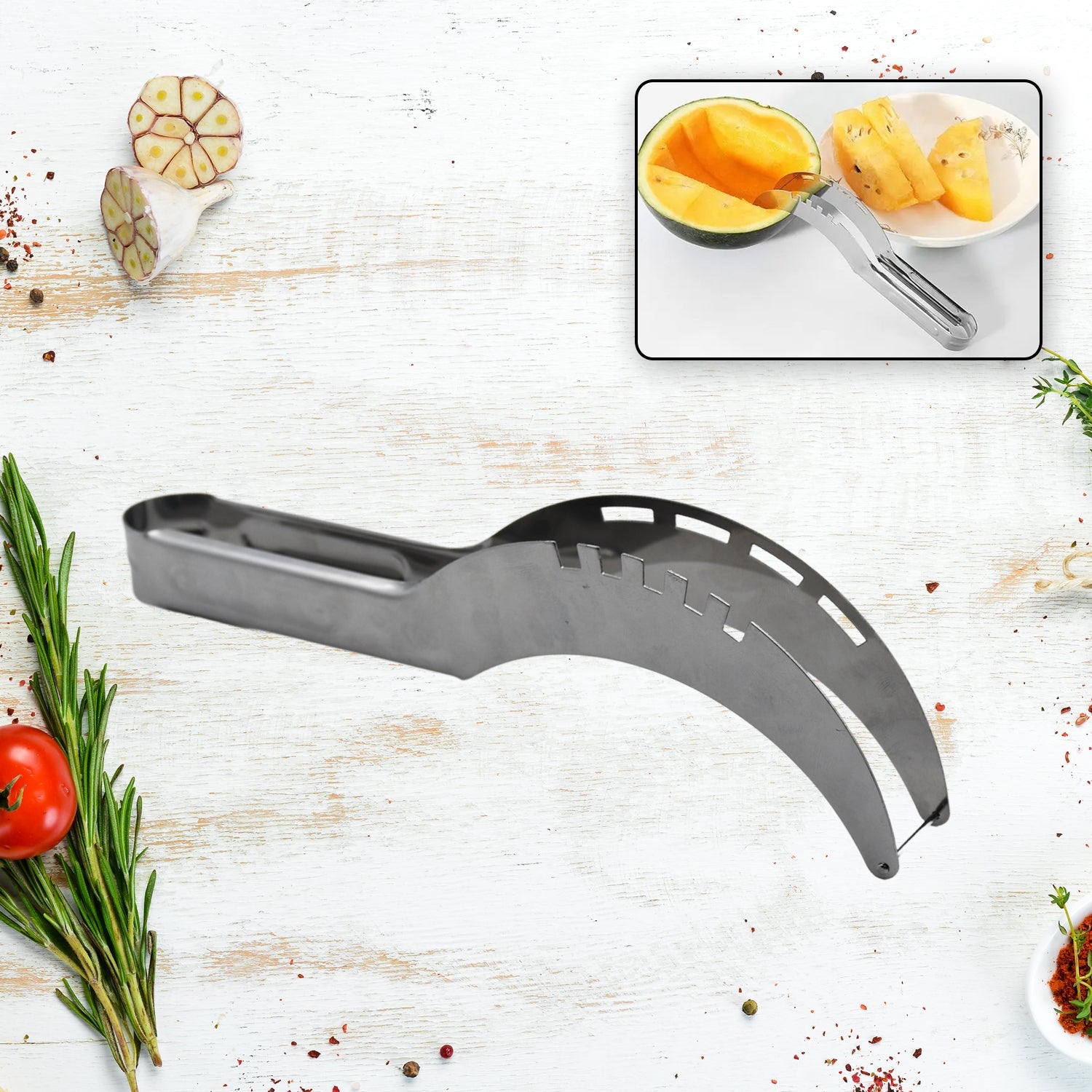 2859  Stainless Steel Watermelon Cantaloupe Slicer Knife, Corer Fruit, Vegetable Tools Kitchen
