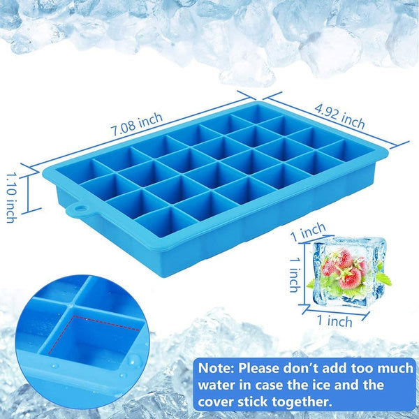 1144  Silicone Ice Cube Trays 24 Cavity Per Ice Tray [Multicolour] DeoDap