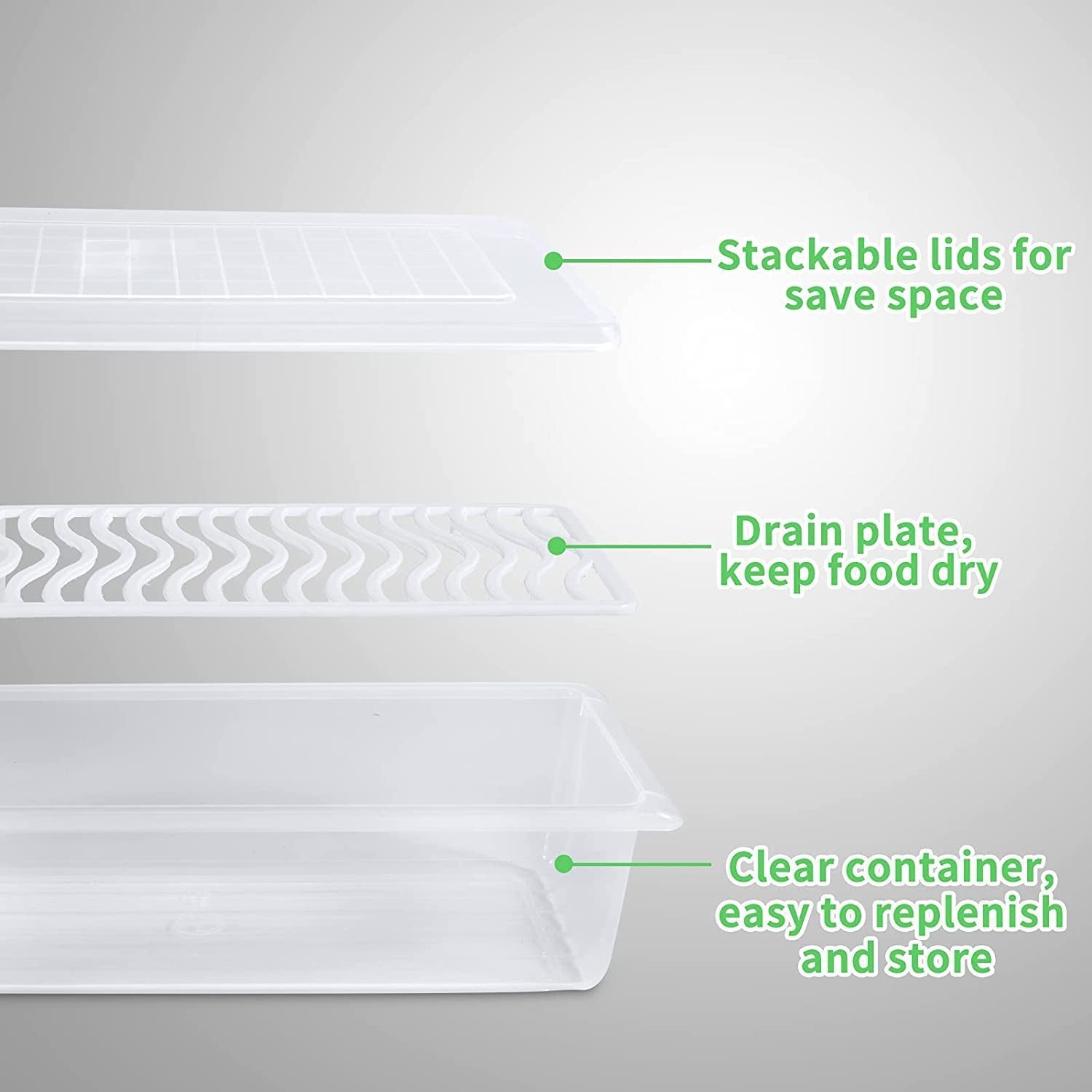 2628 Food Storage Container with Removable Drain Plate and Lid 1500 ml (Pack of 2Pc) DeoDap