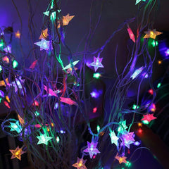 6603  28 LED / Star 3.9 Meter Star Shape Led Light Battery Operated with Flashing Modes for Home Decoration, Kids Room, Waterproof Diwali & Wedding LED Christmas Light Indoor and Outdoor Light ,Festival Decoration (Multicolor Battery Not Included 3.9Mtr)