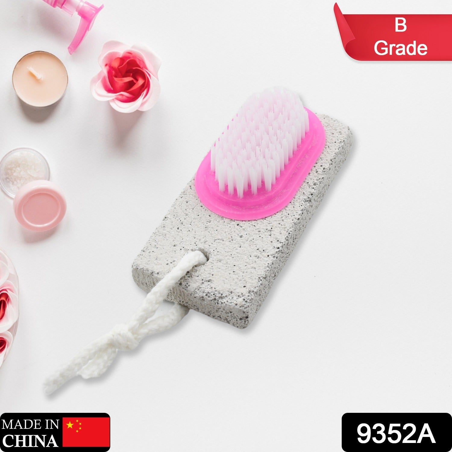 9352A Hand and Foot Brush with pumice stone to Remove Dead Skin & Callus (B Grade)