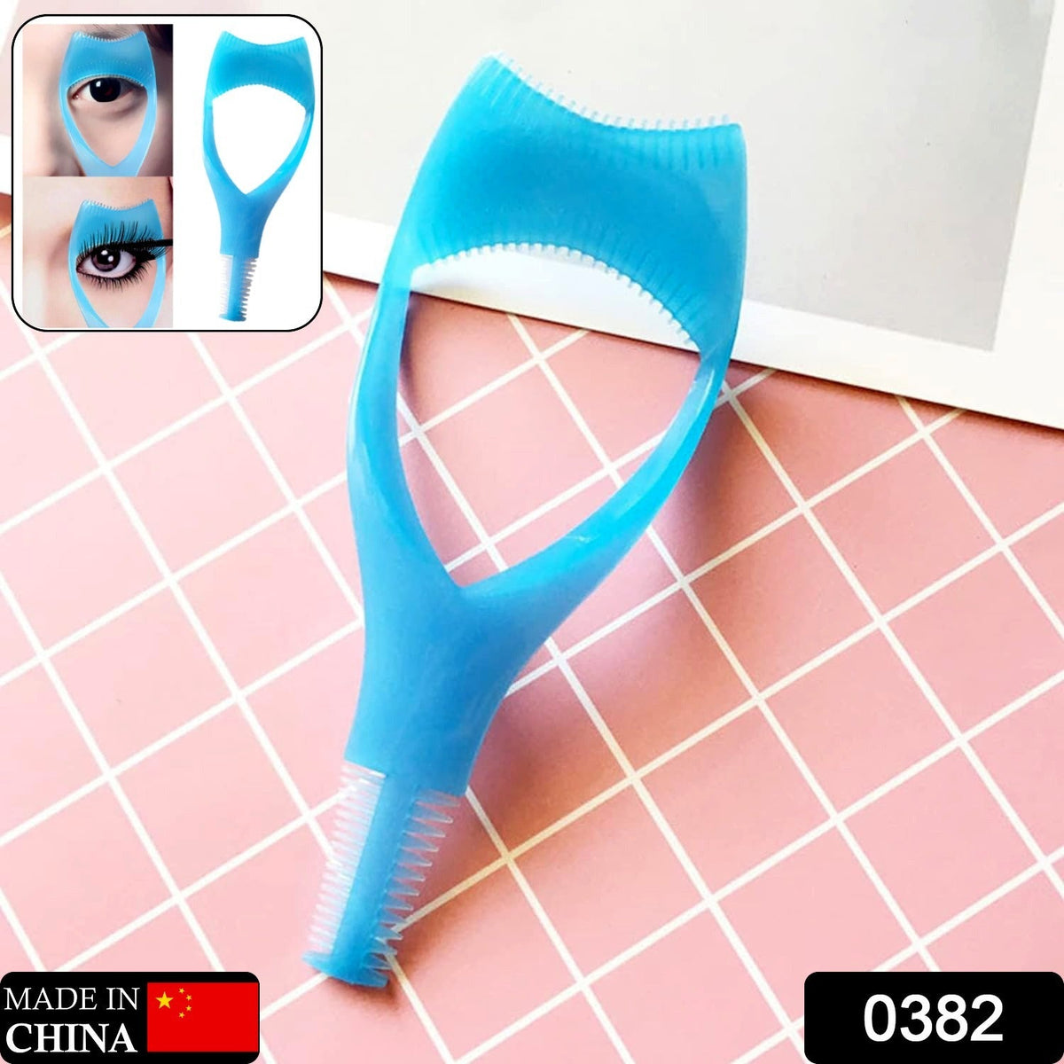 0382 3 in 1 Plastic Makeup Cosmetic Eyelash Tool Lash Mascara Applicator Eyelashes Guide Eyelashes Brush Curler Comb Eye Makeup Tool Female Supply (1 Pc)