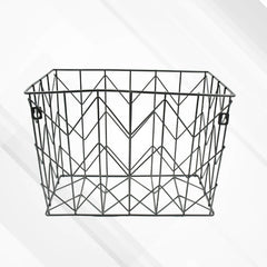 8881 Multiourpose Metal Basket Organiser, for Office, Home or Bathroom, Organization Basket, Antique Black, Beautiful modern and stylish metal basket (1 Pc )