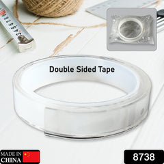 8738 STICKY TAPE WASHABLE ADHESIVE 1M TAPE REUSABLE, WEAR-RESISTANT TAPE NANO TAPE DOUBLE SIDED TAPE FOR PASTE PHOTOS HOME OFFICE SCHOOL (1M)